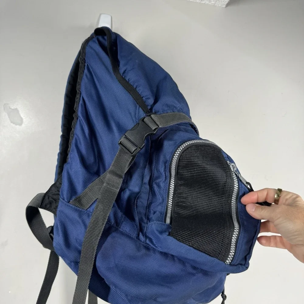 Eddie Bauer Vtg Y2K Blue Nylon Rucksack Camping Outdoor Hiking Backpack 17